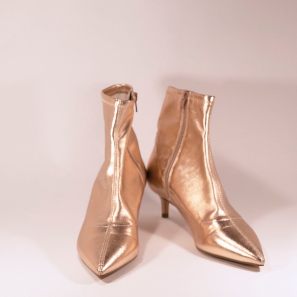 Free People Rose gold metallic ankle boot-8 - Picture 3 of 6